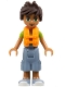Minifig No: frnd0231  Name: Friends Liam - Sand Blue Long Shorts, Lime and Yellow T-Shirt, Life Jacket