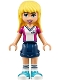 Minifig No: frnd0232  Name: Friends Stephanie - Dark Blue Shorts, Soccer Jersey