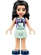 Minifig No: frnd0239  Name: Friends Emma - Light Aqua Skirt, Medium Lavender Top with Light Aqua Apron