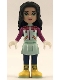 Minifig No: frnd0244  Name: Friends Emma - Light Aqua Skirt, Magenta Top, Dark Blue Leggings and Yellow Boots