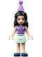 Minifig No: frnd0245  Name: Friends Emma - Light Aqua Skirt, Medium Lavender Top and Party Hat