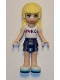 Minifig No: frnd0250  Name: Friends Stephanie - Dark Blue Layered Skirt, White T-Shirt with 'I Heart HLC' Pattern