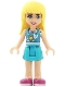 Minifig No: frnd0251  Name: Friends Stephanie - Medium Azure Skirt, Medium Azure and White Top