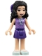 Minifig No: frnd0259  Name: Friends Emma - Dark Purple Skirt, Medium Lavender Top, Light Aqua Shoes, Dark Purple Bow