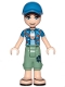 Minifig No: frnd0272  Name: Friends Zack - Sand Green Cropped Trousers, Blue Shirt over Medium Blue T-Shirt, Blue Cap with Hole