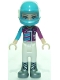 Minifig No: frnd0277 Name: Friends Stephanie - White Trousers, Medium Azure and Magenta Racing Jacket, Helmet Minifig No: frnd0277 Name: Friends Stephanie - White Trousers, Medium Azure and Magenta Racing Jacket, Helmet