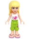 Minifig No: frnd028  Name: Friends Stephanie - Lime Cropped Trousers, White Top