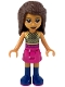 Minifig No: frnd0296 Name: Friends Andrea - Dark Pink Skirt, Black Top with Gold Mesh Minifig No: frnd0296 Name: Friends Andrea - Dark Pink Skirt, Black Top with Gold Mesh