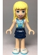 Minifig No: frnd0301  Name: Friends Stephanie - Dark Blue Layered Skirt, Medium Azure Jersey with White Number '05'