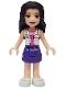 Minifig No: frnd0302  Name: Friends Emma - Dark Purple Skirt, White Blouse with ID Card