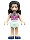 Minifig No: frnd0309  Name: Friends Emma - Light Aqua Skirt, Dark Pink Top