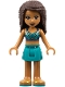 Minifig No: frnd0312  Name: Friends Andrea - Dark Turquoise Skirt, Dark Blue Top
