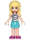 Minifig No: frnd0314 Name: Friends Stephanie - Medium Azure Skirt, Striped Top Minifig No: frnd0314 Name: Friends Stephanie - Medium Azure Skirt, Striped Top