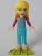 Minifig No: frnd0321  Name: Friends Stephanie - Medium Azure and Magenta Wetsuit, Lime Flippers