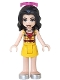 Minifig No: frnd0327  Name: Friends Vicky - Yellow Skirt, Bright Light Orange Top, Sunglasses