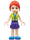 Minifig No: frnd0349 Name: Friends Mia - Dark Purple Shorts, Lime Jacket Top, Red Hair Minifig No: frnd0349 Name: Friends Mia - Dark Purple Shorts, Lime Jacket Top, Red Hair
