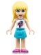 Minifig No: frnd0353  Name: Friends Stephanie - Medium Azure Skirt, White Top with Palm Trees