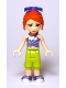 Minifig No: frnd0367  Name: Friends Mia - Lime Cropped Trousers, Striped Top, Sunglasses