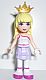 Minifig No: frnd038  Name: Friends Stephanie - Lavender Layered Skirt, White Top with Star Belt, Gold Tiara