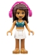 Minifig No: frnd0383 Name: Friends Andrea - White Skirt, Dark Blue Halter Top with Gold Trim, Headphones Minifig No: frnd0383 Name: Friends Andrea - White Skirt, Dark Blue Halter Top with Gold Trim, Headphones
