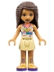 Minifig No: frnd0392 Name: Friends Andrea - Tan Skirt, Coral, Lime and Medium Azure Top, Gold Boots Minifig No: frnd0392 Name: Friends Andrea - Tan Skirt, Coral, Lime and Medium Azure Top, Gold Boots