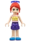 Minifig No: frnd0402 Name: Friends Mia - Dark Purple Shorts, Yellowish Green Top with Vines, Sunglasses Minifig No: frnd0402 Name: Friends Mia - Dark Purple Shorts, Yellowish Green Top with Vines, Sunglasses