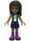 Minifig No: frnd0415  Name: Friends Andrea - Dark Blue Skirt, Dark Turquoise Jacket over White Top with Crown