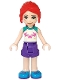 Minifig No: frnd0431  Name: Friends Mia - Dark Purple Shorts, White Top with Pug Head
