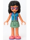 Minifig No: frnd0436  Name: Friends Savannah - Sand Green Shirt, Coral Shoes