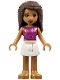 Minifig No: frnd0441  Name: Friends Andrea - White Skirt, Magenta Sleeveless Shirt with Hearts and Rabbit Face