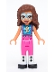 Minifig No: frnd0447 Name: Friends Olivia (Nougat) - Metallic Light Blue and White Face Paint, Dark Pink Pants, Black and White Leggings and Shoes Minifig No: frnd0447 Name: Friends Olivia (Nougat) - Metallic Light Blue and White Face Paint, Dark Pink Pants, Black and White Leggings and Shoes