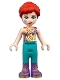 Minifig No: frnd0462  Name: Friends Mia - Dark Purple and Gold Top, Dark Turquoise Pants, Dark Purple Boots with Gold Pattern