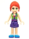 Minifig No: frnd0464  Name: Friends Mia - Lime Plaid Shirt, Dark Purple Shorts