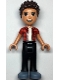 Minifig No: frnd0499  Name: Friends River - Sand Blue Shoes, Black Jeans, Red Checkered Shirt with White Undershirt