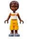 Minifig No: frnd0501  Name: Friends Elijah - White and Orange Shirt, Bright Light Orange Trousers