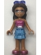 Minifig No: frnd0503  Name: Friends Layla - Medium Blue Skirt, Dark Pink Top with Metallic Pink Belt, Sunglasses