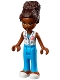 Minifig No: frnd0508  Name: Friends Nandi - White Vest with Paw Print, Dark Azure Trousers