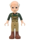 Minifig No: frnd0523  Name: Friends Marcel - Dark Green Plaid Shirt and Overalls, Dark Tan Pants with Boots