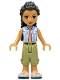 Minifig No: frnd0528 Name: Friends Dr. Makena - Olive Green Trousers, Tan Shoes, Bright Light Blue Vest over Coral Shirt Minifig No: frnd0528 Name: Friends Dr. Makena - Olive Green Trousers, Tan Shoes, Bright Light Blue Vest over Coral Shirt
