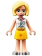 Minifig No: frnd0550  Name: Friends Roxy - White Collared Shirt, Yellow Skirt, Silver Shoes