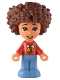 Minifig No: frnd0559  Name: Friends Santiago - Micro Doll, Red Shirt with Bee
