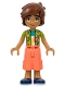 Minifig No: frnd0579  Name: Friends Leo - Lime Watermelon Shirt, Coral Cropped Trousers, Dark Blue Shoes