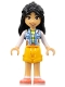 Minifig No: frnd0583 Name: Friends Liann - Bright Light Blue Vest with Pockets, Bright Light Orange Shorts, Coral Shoes Minifig No: frnd0583 Name: Friends Liann - Bright Light Blue Vest with Pockets, Bright Light Orange Shorts, Coral Shoes