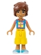 Minifig No: frnd0587  Name: Friends Leo - Dark Azure and Coral Hoodie, Yellow Cropped Trousers, Medium Azure Shoes