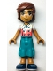 Minifig No: frnd0593  Name: Friends Leo - White and Coral Chef Shirt with Sprinkles, Dark Turquoise Cropped Trousers, Dark Blue Shoes