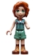 Minifig No: frnd0598  Name: Friends Autumn - Sand Green Vest over White Shirt, Sand Green Shorts, Nougat and Reddish Brown Boots