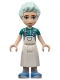Minifig No: frnd0613 Name: Friends Charli - White Apron Top over Dark Turquoise Shirt, White Skirt Long, Medium Blue Shoes Minifig No: frnd0613 Name: Friends Charli - White Apron Top over Dark Turquoise Shirt, White Skirt Long, Medium Blue Shoes