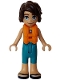 Minifig No: frnd0650  Name: Friends Marco - Dark Turquoise and Yellow Sleeveless Wetsuit, Orange Life Jacket, Dark Blue Sandals