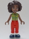 Minifig No: frnd0670  Name: Friends Aliya - Lime Top, Red Trousers, Dark Blue Shoes