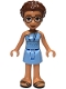 Minifig No: frnd0679  Name: Friends Olivia (Adult) - Bright Light Blue Dress, Black Sandals